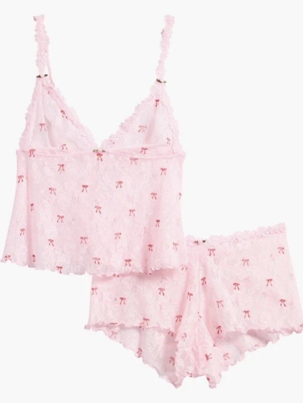 SKIMS Stretch Lace Triangle Cami and Shorts Pajamas Set New NWT